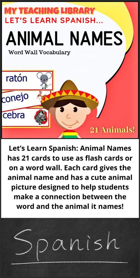 Spanish Animal Names Vocabulary in 2021 | Spanish animals, Learning ...