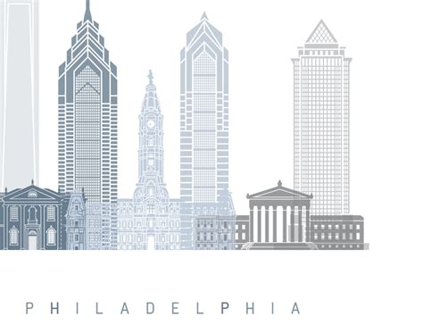 Philadelphia Skyline Print Philadelphia Art Philly Skyline - Etsy