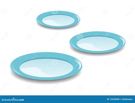 Blue plate stock vector. Illustration of domestic, dining - 12236040