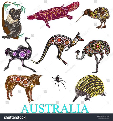 animals of Australia figure in the style of aboriginal image illustration Aboriginal Art Animals ...