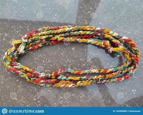 Indian Art Handmade Rassi Rope Using with Saree Colourful Stock Image - Image of circle ...