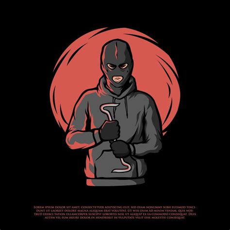 Illustration of a Criminal or Thief with Face Mask 7804275 Vector Art ...