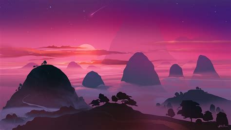 Minimalist Nature Wallpaper 1920X1080 1920x1080 anime landscape nature fantasy art minimalism ...