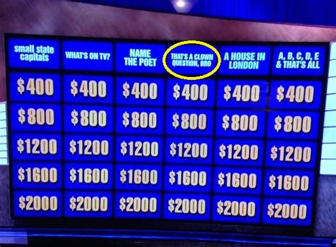 The Jeopardy categories today. : baseball