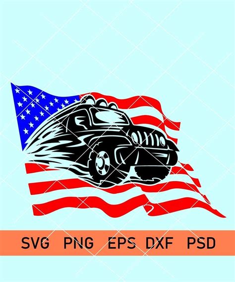 Jeep Wrangler SVG | Wrangler Flag Svg | Jeep Flag Svg | American Flag Svg | 4th July Svg ...