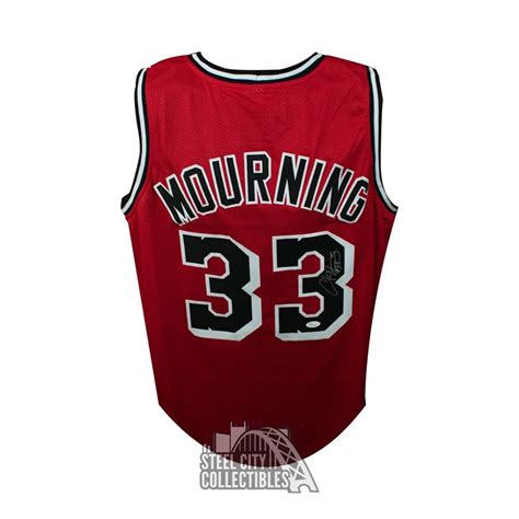 Alonzo Mourning Autographed Miami Custom Red Basketball Jersey - JSA COA | Steel City Collectibles