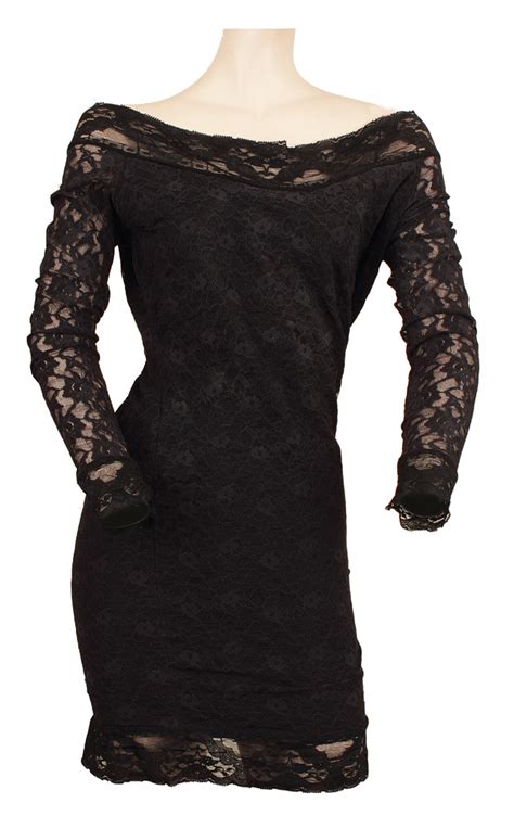 Lot Detail - Stevie Nicks Owned and Worn Long Sleeved Black Lace Dress