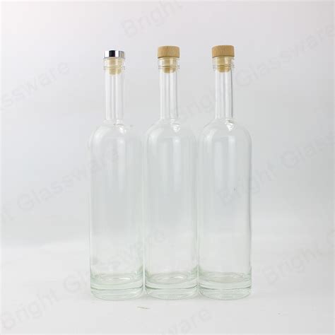 Long-Necked Glass Bottles with Stopper for Wine Bath Salt Transparent ...