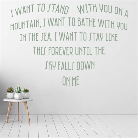 I Want To Stand With You On A Mountain Wall Sticker Lyrics Wall Art