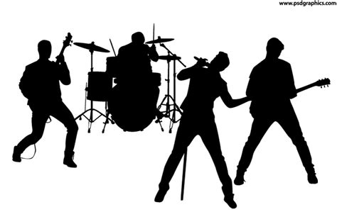 Rock band silhouette vector - PSDgraphics