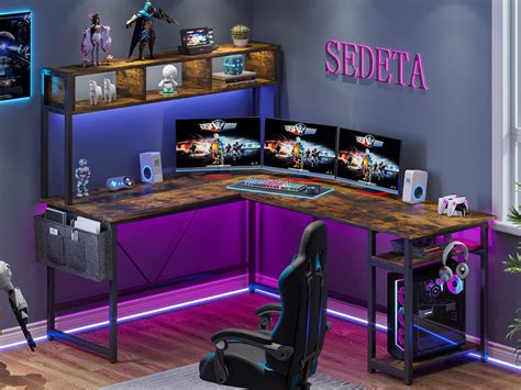 Buy Sedeta L Shaped Desk, Reversible Corner Computer Desk or 94.5 ...