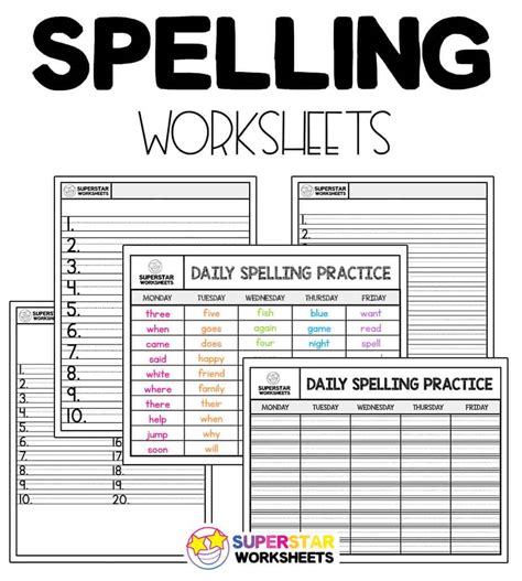 Spelling Word Practice Worksheets