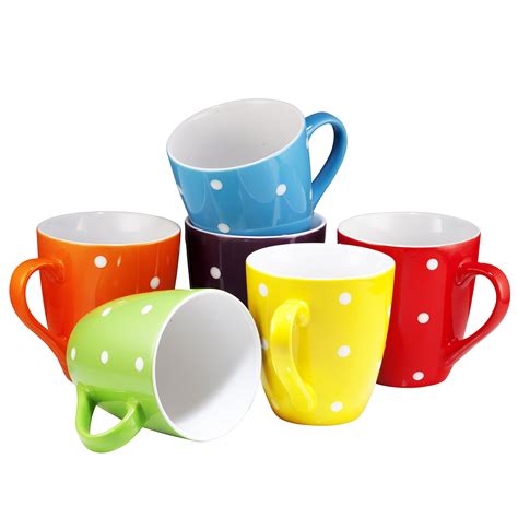 Coffee Mug Set Set of 6 Large-sized 16 Ounce Ceramic Coffee Mugs Restaurant | eBay