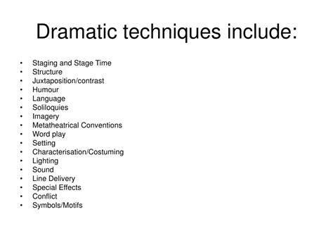 PPT - Dramatic Techniques PowerPoint Presentation, free download - ID ...