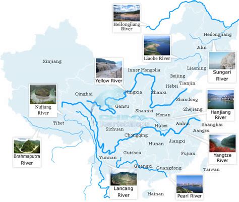 Top 10 Rivers in China & Maps of Rivers in China