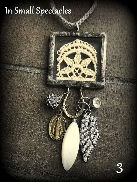 Vintage Lace Charm Necklace - Etsy