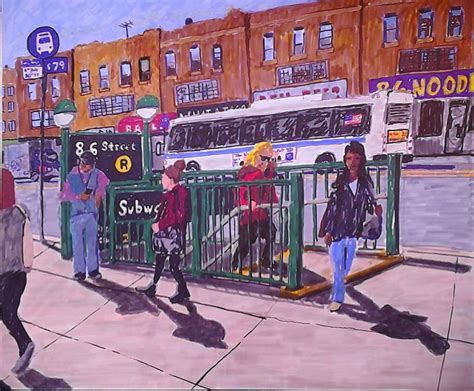 Subway Station, New York City, Brooklyn Fine Art Print, Bus Stop and ...