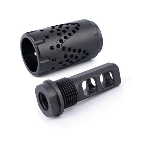 Stainless 9MM Muzzle Brake Protector Thread 1/2-28 with Aluminium7075 ...