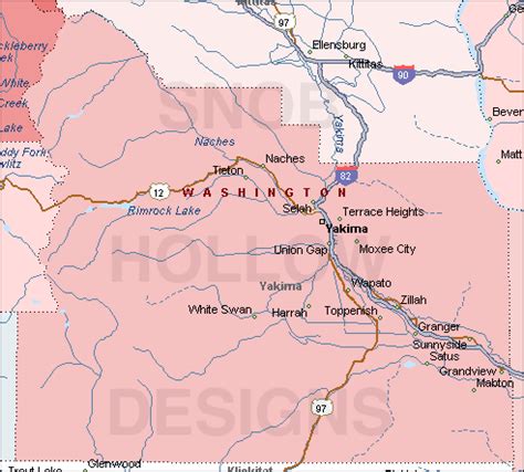 Yakima County Washington color map