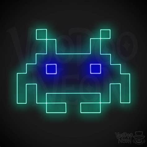 Space Invaders Neon Sign | Neon Space Invaders Wall Art | LED Sign | VOODOO NEON®