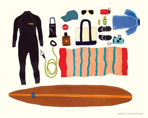 Surfing Gear Print | Etsy