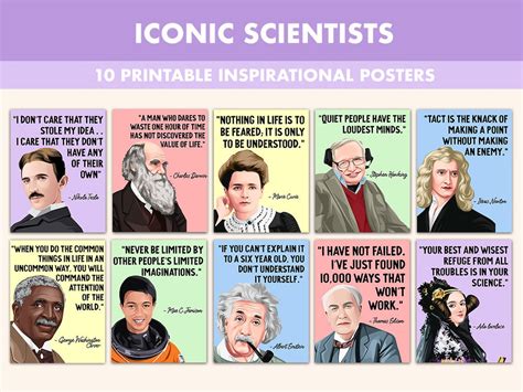 Famous Scientists Printable Posters 10 Inspiration Science - Etsy