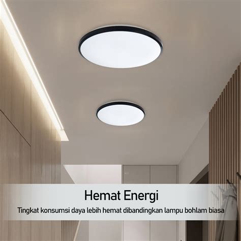 HONGYUAN Lampu Plafon LED Modern Ceiling Light 24W 28 cm 3 in 1 Color - EPS28 - Black ...