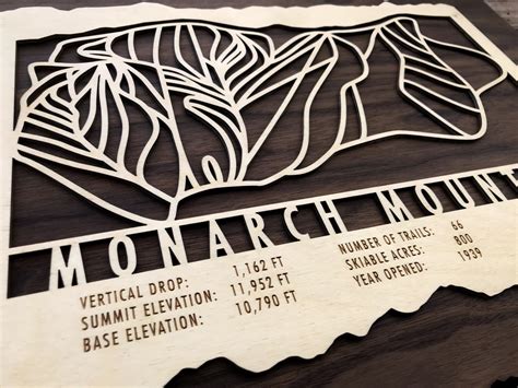 Monarch Mountain Ski Decor Trail Map Art Gift Skiing | Etsy