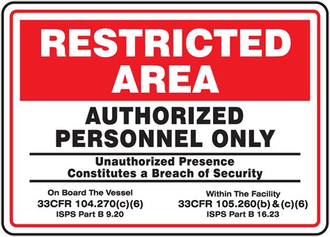 Authorized Personnel Only Restricted Area Safety Sign MASE921