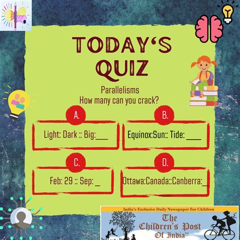 Today’s Logic Quiz: Parallelisms – The Childrens Post of India