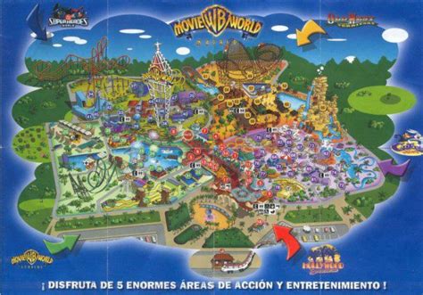 Theme Park Brochures Warner Brothers Movie World Madrid Map 2002 | ThemeParkBrochures.net