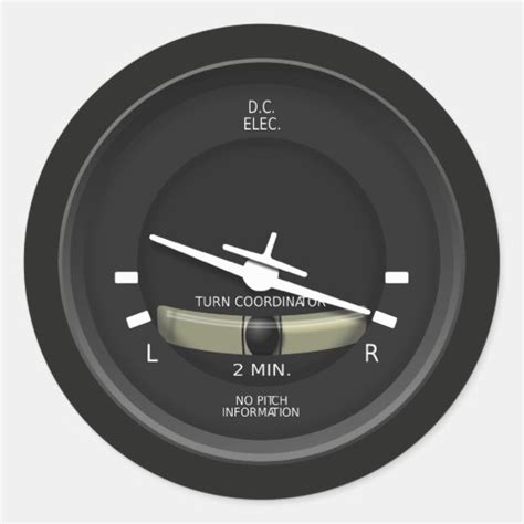 Aircraft Turn Coordinator Instrument Classic Round Sticker | Zazzle.com