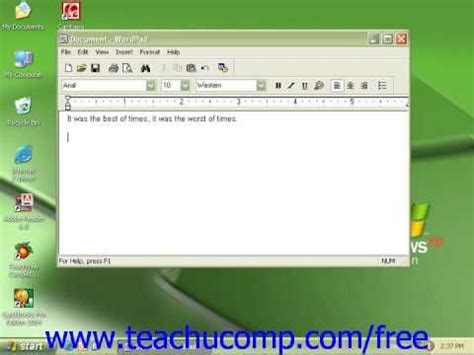 Learn how to start WordPad in Microsoft Windows at www.teachUcomp.com. Get the complete tutorial ...