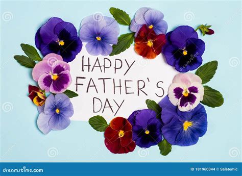 Fathers Day Card with Violet Flower Arrangement Stock Photo - Image of ...