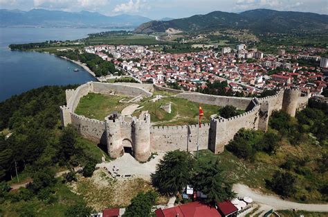 Ohrid castle, near Skopje. This UNESCO castle and town also has expansive city walls. Taken by ...