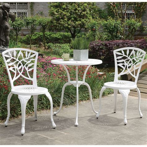 3-Piece White Bistro Sets - Outdoor Patio Bistro Sets