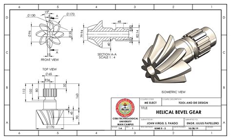 Helical Bevel Gear Design - Docsity