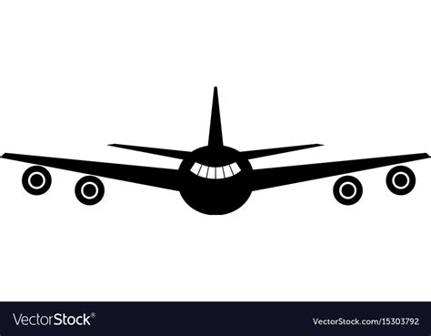 Airplane the black color icon Royalty Free Vector Image