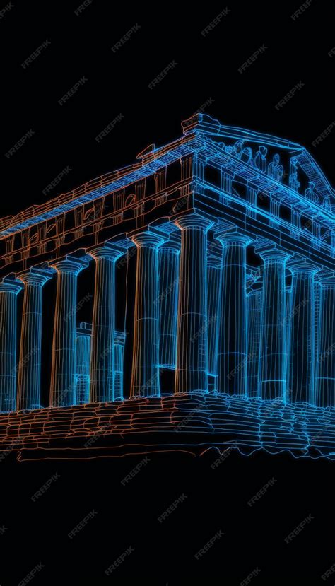 Premium AI Image | A 3d drawing of the parthenon in athens