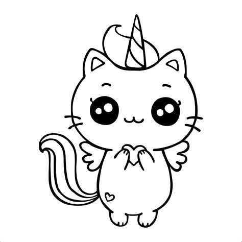 Coloriage De Chat Mignon Luxe Photos Dessin Kawaii Noir Et Blanc ...