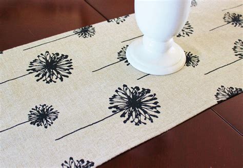 Natural Tan Table Runner Table Cloth Runner Black and Tan