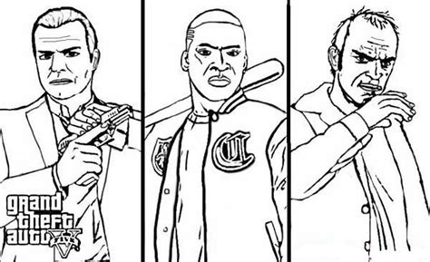 GTA 5 Characters coloring page - Download, Print or Color Online for Free