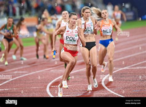 Natalia Kaczmarek (Poland). 4x400 relay race women Silver Medal. European Championships Munich ...