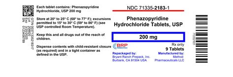 Phenazopyridine HCl Oral Tablets, USP