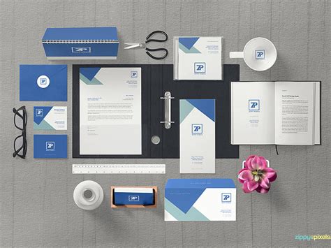 Free Marvelous Corporate Identity Mockup Scene by ZippyPixels on Dribbble