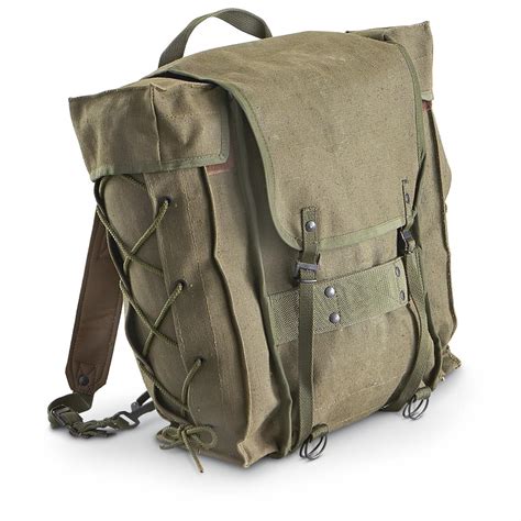 New Italian Military Canvas Backpack, Olive Drab - 182538, Rucksacks & Backpacks at Sportsman's ...