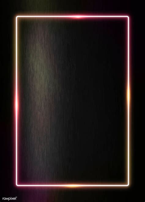 Rectangle neon frame on a black background vector | premium image by rawpixel.com / manotang ...