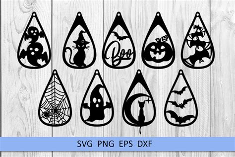 9 Halloween earrings svg Leather earrings svg Necklace svg