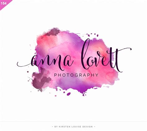 Premade Watercolor Logo Watercolour Logo Photography Logo | Etsy