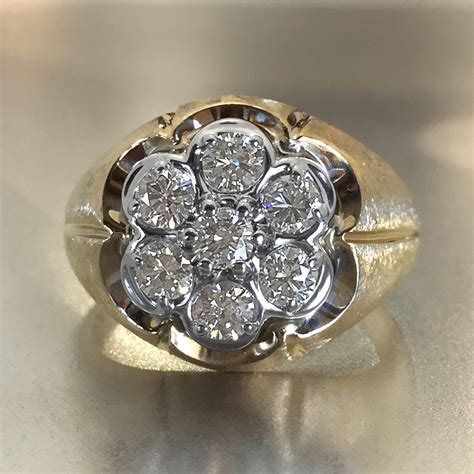 Mens Estate Gypsy Style Diamond Cluster Ring, 1ctw ($995)